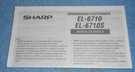 Vintage Sharp Model EL-6710 6710S Electronic Organizer Operation Manual Spanish. Fixed Price $5.84.