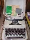 Vintage Olympia SM4 Typewriter Case, One Owner, Original Paperwork. Fixed Price $399.00.