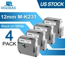 4PK M-K231 M231 For Brother P-touch 12MM Label Tape White 1/2" PT-55 PT-85 PT-70. Fixed Price $9.39.