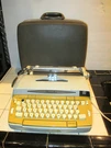 Vtg 1960;S Smith Corona Chancellor Electric Typewrite+case+papers Mustard Nice!!. Fixed Price $125.00.