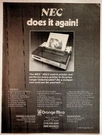Nec 8023 Matrix Printer Vintage Advertisement 1981 Orange Micro. Fixed Price $13.50.
