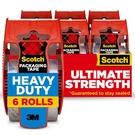 Scotch Shipping Packaging Tape Clear 6 Rolls W/ Dispensers 3M Heavy Duty Packing. Fixed Price $16.81.