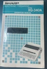 Sharp Electronic Typewriter Manual Model XQ-340A. Fixed Price $5.00.