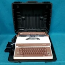 Royal Academy Electronic Typewriter W/manual Brown/beige In Case Powers. Fixed Price $40.49.