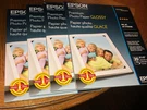 4 Epson Premium Photo Paper Glossy 8"X10" Borderless 20 Pcs Ea ( 80 Total ). Fixed Price $39.99.