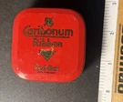 Vintage Caribonum Typewriter Ribbon Red-box Grade Tin Empty No. 13. Fixed Price $14.40.