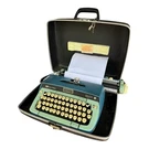 Vintage 1960 Smith-corona Galaxy 12 Turquoise, Retro Typewriter. Fixed Price $250.00.