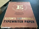 Vintage Eaton's Corrasable Typewriter Paper Box With Carbon. Fixed Price $8.99.