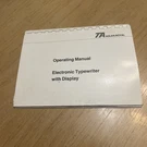 Vintage Adler-royal Operating Manual For Electronic Typewriter With Display. Fixed Price $10.00.