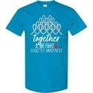Inktastic Together, We Fight Diabetes Awareness T-shirt Family Gray Ribbon Blood. Fixed Price $18.99.