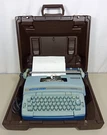 Vintage Smith 6LEF Coronamatic Coronet Super 12 Blue Typewriter W/case. Fixed Price $69.99.
