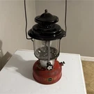 Sears Roebuck And Co Red/black Metal Oil Kerosene Lantern W/ Glass Globe. Fixed Price $249.99.