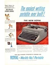 1951 Royal Portable Typewriter Speed King Keyboard Vintage Print Ad 50S Wall Art. Fixed Price $17.97.