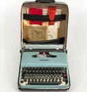 Vtg 50S Olivetti Lettera 22 Italy Typewriter Teal Blue Case/manual Complete*read. Fixed Price $225.00.